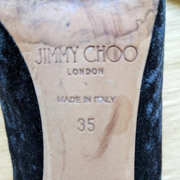 Jimmy Choo Black Romy 60 Crushed Velvet Pumps